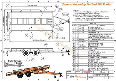 2500kg Tilt Flatbed Trailer Plan | TRAILER PLANS