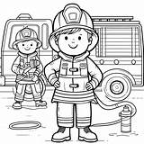 Happy Firefighters coloring Page  Download Print Or Color Online For Free sketch template