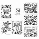 Amazoncom  Thank You Coloring Note Cards / 24 Color Yourself sketch template