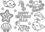 Editable Coloring Page For Kids Under The Sea Birthday  Etsy sketch template