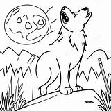 Realistic Wolf Howling At Full Moon Coloring Page 20892 16515 sketch template
