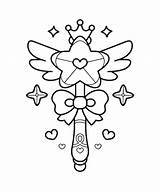 Premium Vector  Cute Kawaii Magic wand coloring page Illustration sketch template