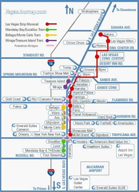 Vegas Tram Map | Color 2018