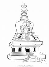 Dehradun Temple Coloring Page For Kids  Free Temples Printable sketch template