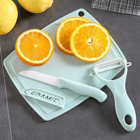 Ceramics Kitchen Tools Set Fruit Vegetable Peeler Mini Cutting Board Plastic Chopping Blocks ...
