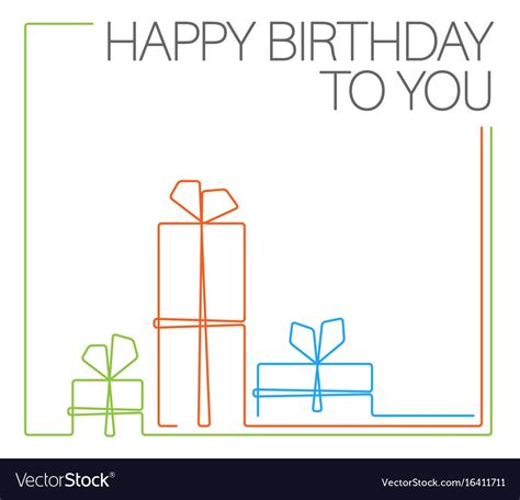 Birthday minimalistic card template vector image on VectorStock | Birthday card template, Card ...