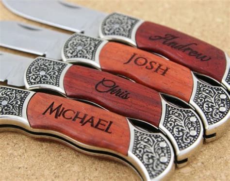 Groomsmen Knives, SIX PERSONALIZED Custom Engraved Pocket Knives ...