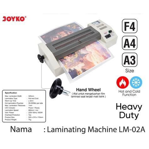 Jual Mesin Laminating A3 LM-02A Heavy Duty Joyko / Laminating Machine with Hand Wheel ...