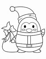Free Printable Christmas Penguin Coloring Pages sketch template
