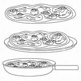 Omelette Coloring Book Set Of Three Omelets In A Pan On Plate And  sketch template