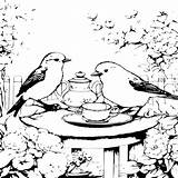 Premium Vector  Birds sitting In A Garden coloring Page sketch template