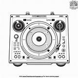 Funky DJ Turntable Coloring Pages sketch template