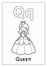 Premium Vector Alphabet Letter Q For Queen Coloring Page Kids  sketch template