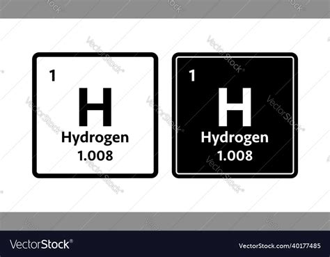 Hydrogen symbol chemical element of the periodic Vector Image