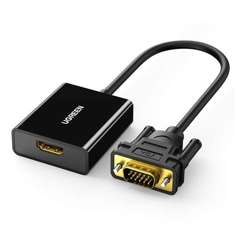 UGREEN HDMI To VGA, HDMI To VGA Adapter (Female To Male) With Audio Jack Compatible With Monitor ...