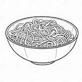 Simple Noodles Coloring Page For Kids Stock Illustration  sketch template