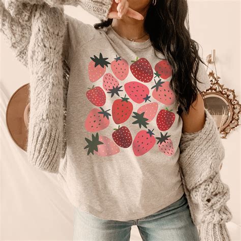 Strawberry Shirt Strawberry Clothes Strawberry Top Garden - Etsy