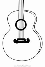Guitar Music Instrument Coloring Page  Pages sketch template
