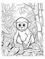 Monkey Timvandevall Procoloring Cliparts Sketch Coloring Page sketch template