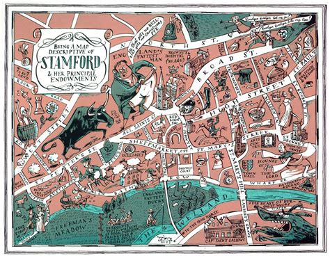 Map of Stamford, Lincs | Map, City photo, Illustration art