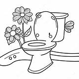 Cute Toilet With Flowers Coloring Page 40354 31892 sketch template