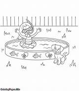 Coloring Pages Girl Swimming In Pool  sketch template