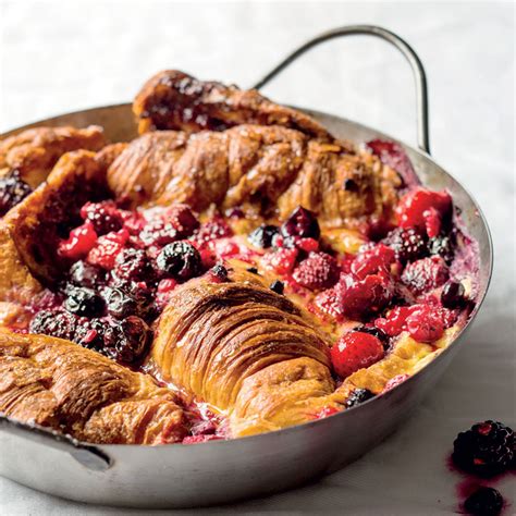 Croissant bread-and-butter pudding with berries | Woolworths TASTE