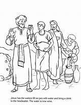 45 jesus turns water Into wine coloring page sketch template
