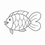 Simple Coloring Page Drawing Worksheet For Preschool Kids  Fish Stock sketch template