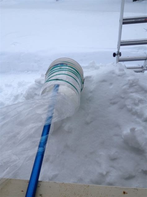 Roof Snow Rake Scooper Tool - Easy DIY Using a 5 Gallon Bucket, a Shower Curtain, and a Pole : 3 ...