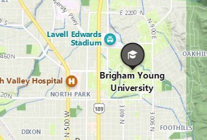 Brigham Young University [Provo nbhd], Utah area map & More