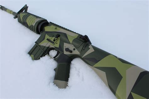 LCW15 done up in DuraCoat Swedish M90 camo just chillin in the Wisconsin snow. No rust worries ...