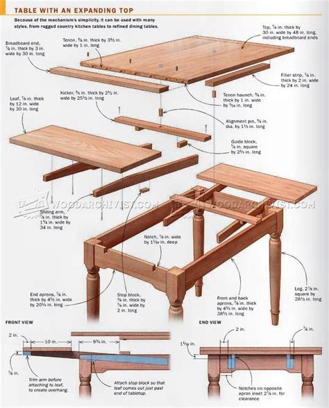 #2620 Expanding Table Plans - Furniture Plans | Woodworking furniture ...