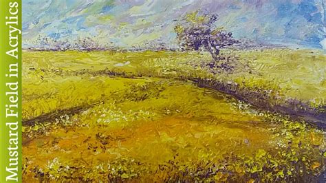 Mustard Field | Acrylic Landscape Painting Tutorial | STEP BY STEP ...