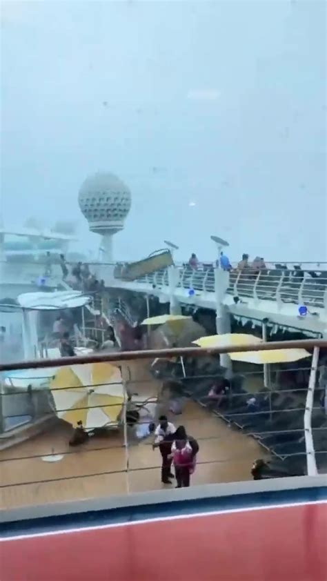 Royal Caribbean cruise ship passengers flee during violent storm