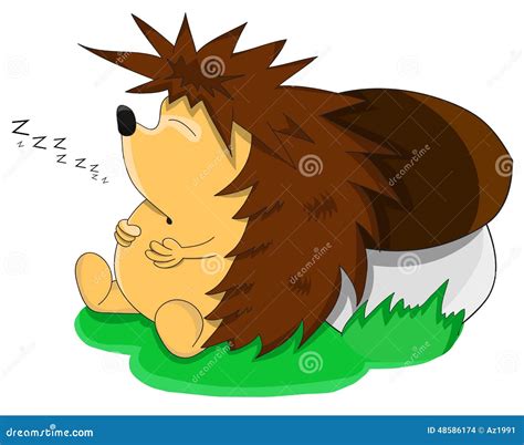 Cute Unusual Sleeping Vector Cartoon Hedgehog Stock Vector - Illustration of front, sleep: 48586174