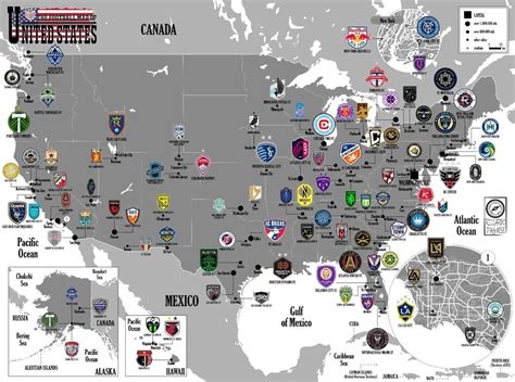 American "Football" Clubs : r/MapPorn