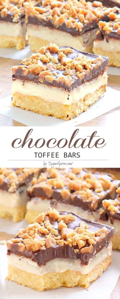 Chocolate Toffee Bars Recipe - Sugar Apron