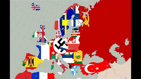 Map Of Europe (1938) - Flag Map Speed Art - YouTube