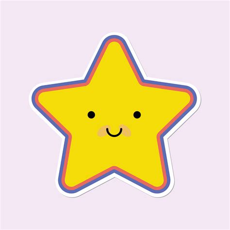 Cute hand-draw kawaii star printed vector illustration 23059939 Vector ...