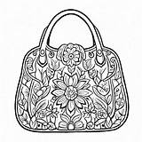 Download Handbag Coloring Page With Floral Designs pages  sketch template