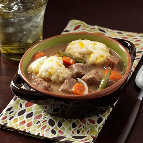 Beef Stew with Cheddar Dumplings Recipe | Taste of Home