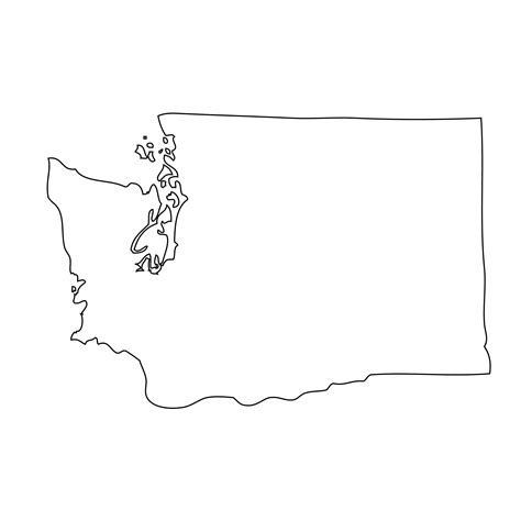 Washington outline map. State USA silhouette | Etsy