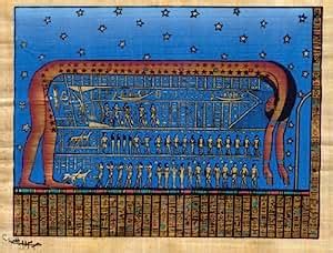 Egyptian Papyrus Painting - The Sky Goddess Nut - 40cm x 30cm - Genuine Papyrus Paper - Papyrus ...