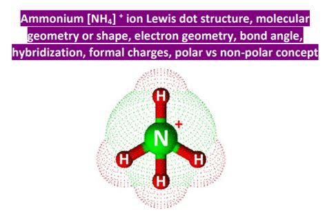 NH4+ lewis structure, molecular geometry, bond angle, hybridization