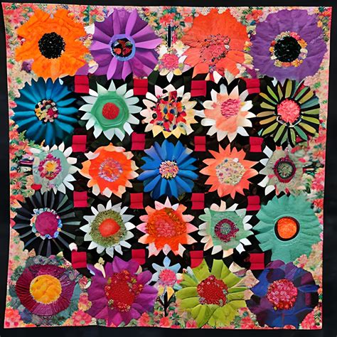 Granny Quilt Flower Background Free Stock Photo - Public Domain Pictures