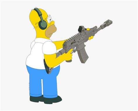 Download Homer Simpson Psd - Homer Simpson With Gun - HD Transparent ...