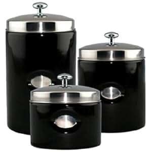 Amazon.com: Black Contempo Canisters - Set of 3: Home & Kitchen