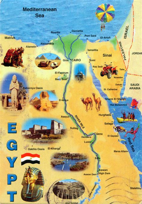 Large tourist map of Egypt | Egypt | Africa | Mapsland | Maps of the World