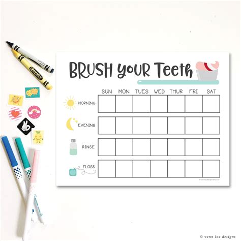 Tooth Brushing Chart Printable